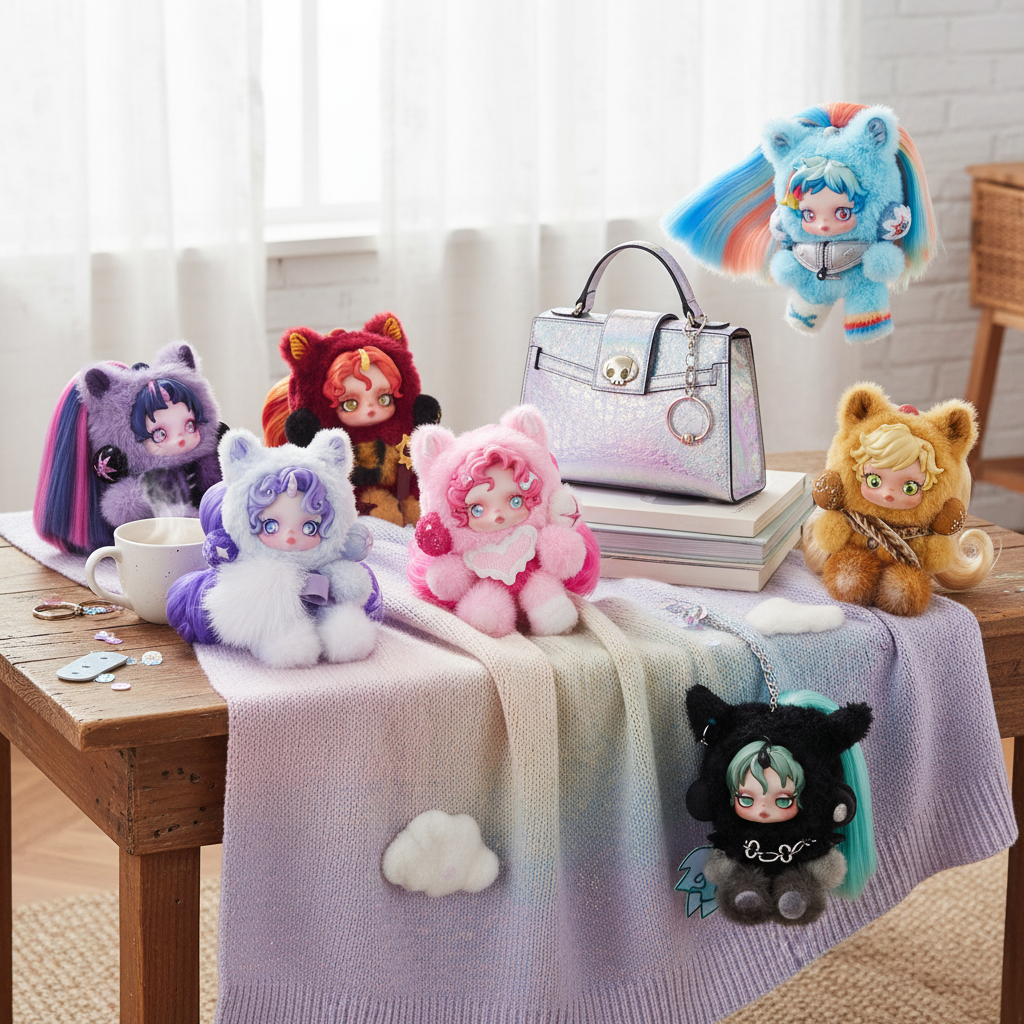 SKULLPANDA x My Little Pony Series Plush Doll Pendant Collectible Keychain